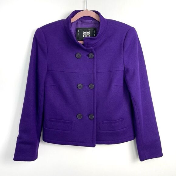 Riani Purple Two Piece Wool Skirt Suit set - Picture 4 of 14